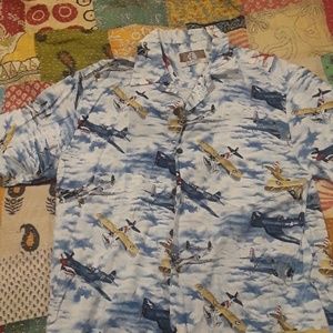 Hawaiian Ww2 Planes Shirt men's medium